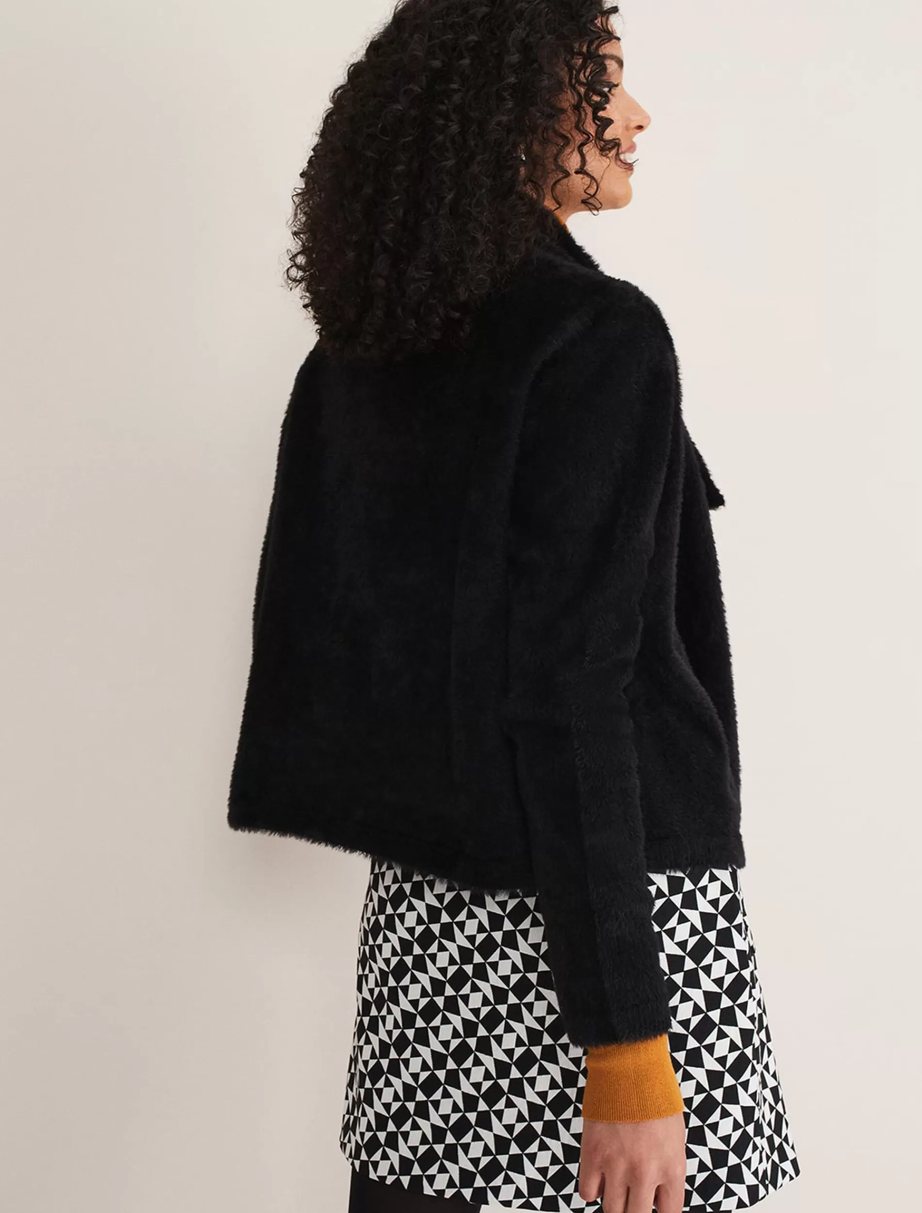 Phase Eight Vivenne Fluffy Short Knit Jacket Black Discount