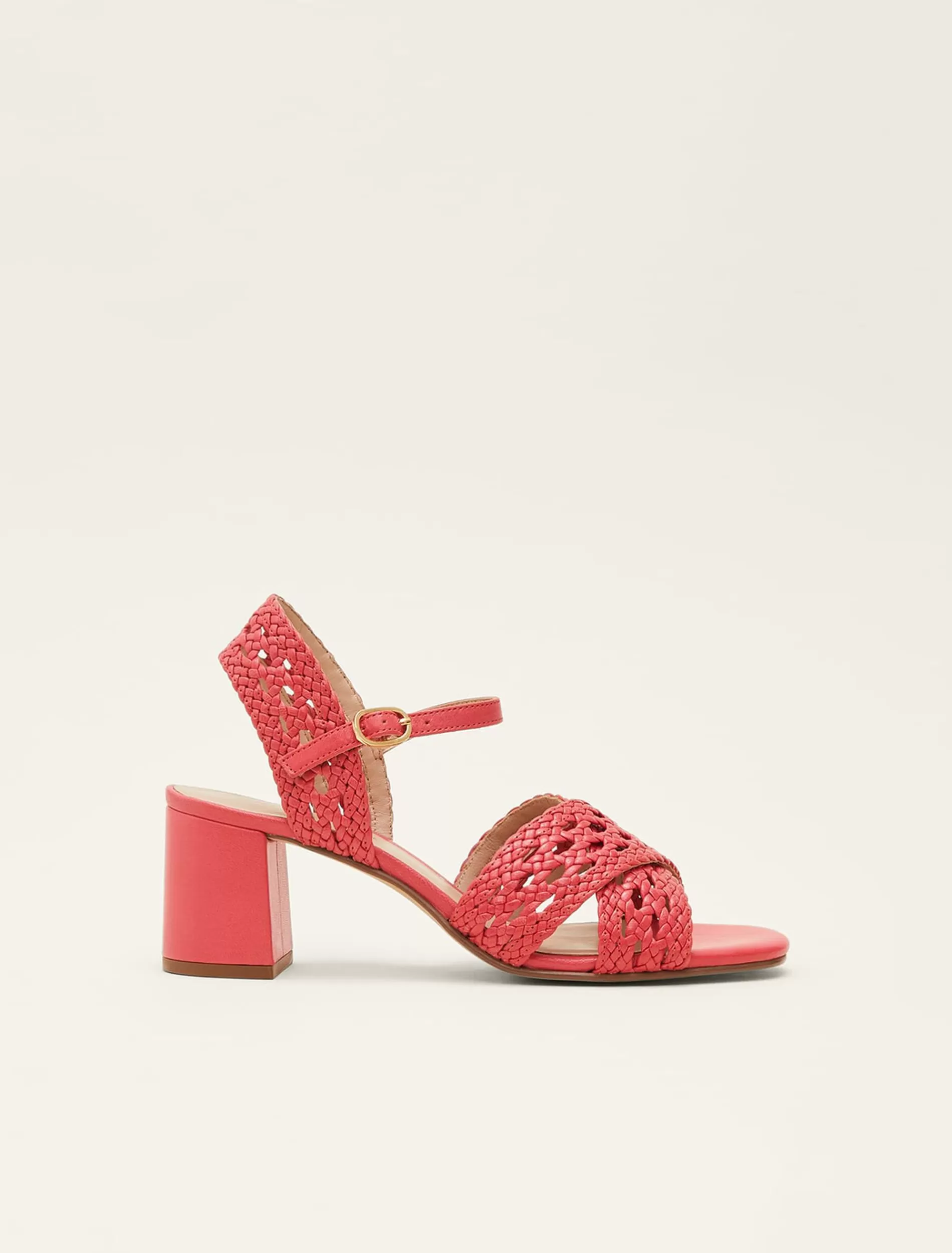 Phase Eight Weave Heeled Sandal Coral Sale