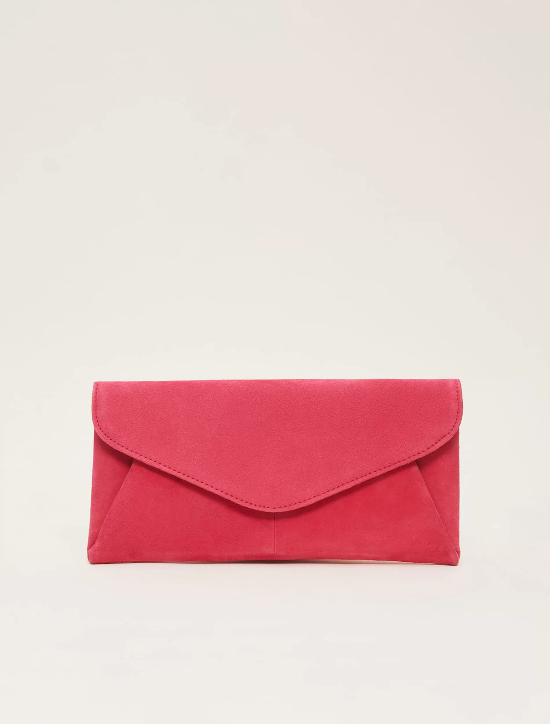 Phase Eight Wendie Suede Clutch Bag Raspberry New
