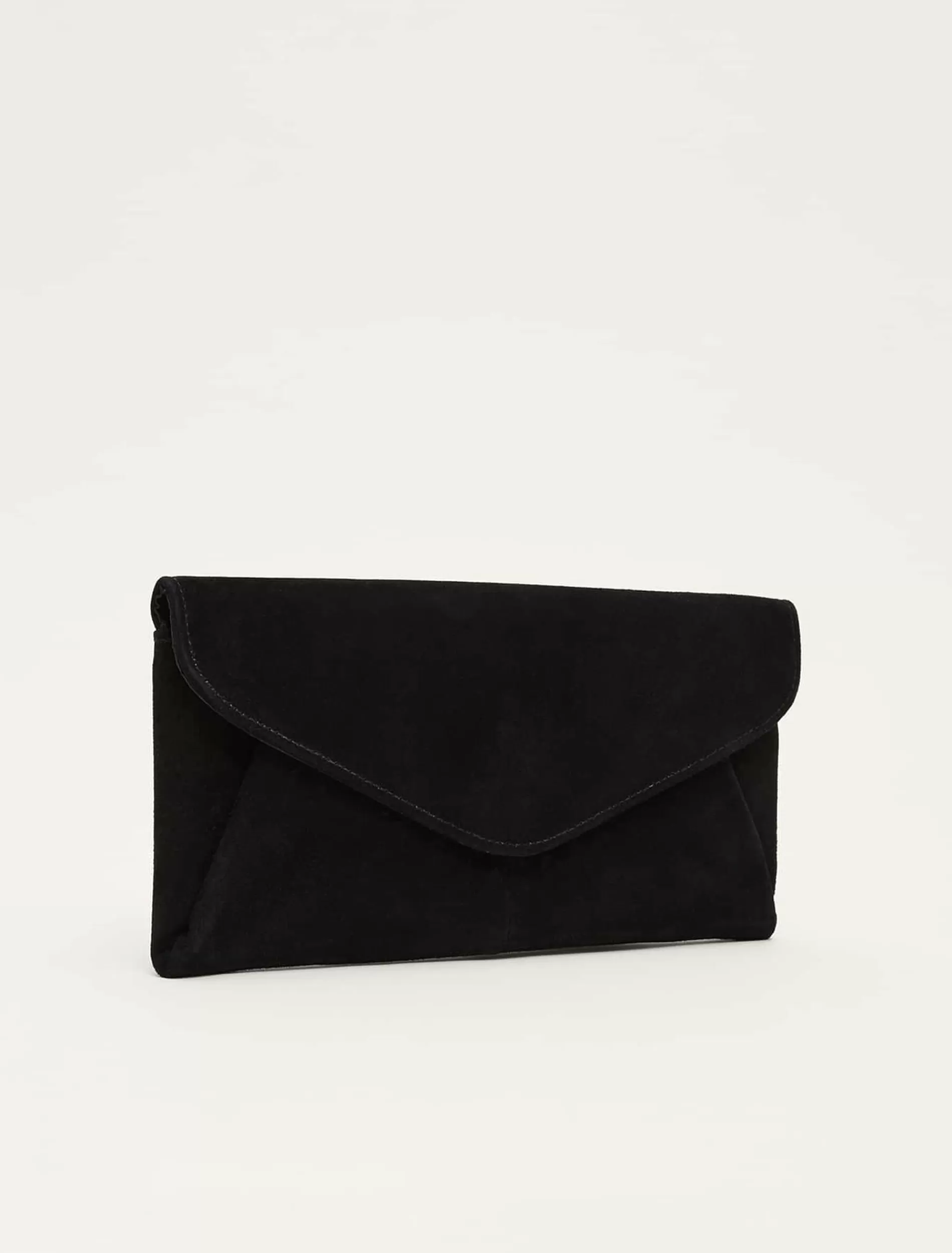 Phase Eight Wendie Suede Envelope Clutch Bag Black Hot