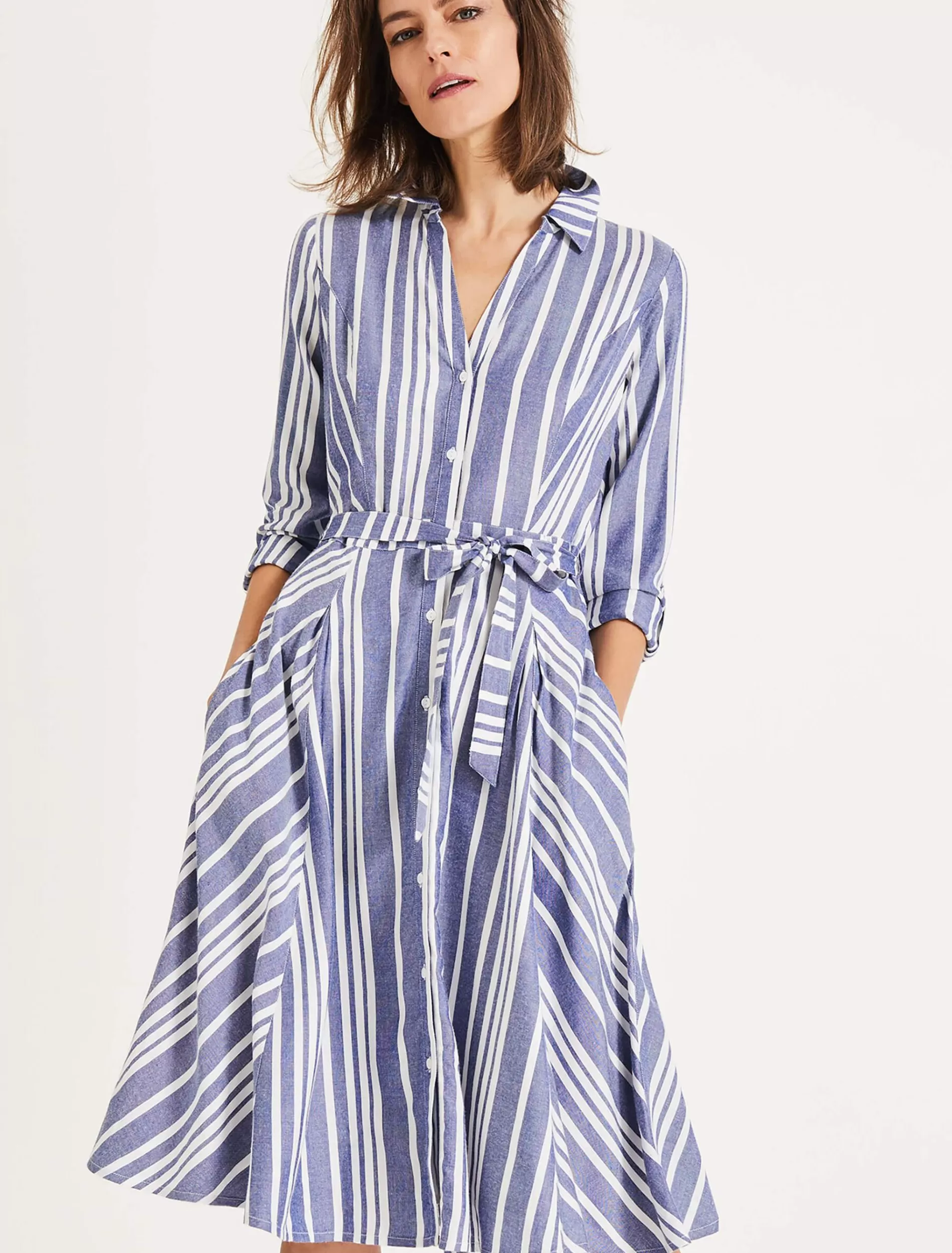 Phase Eight Willa Stripe Dress Navy/Ivory Best