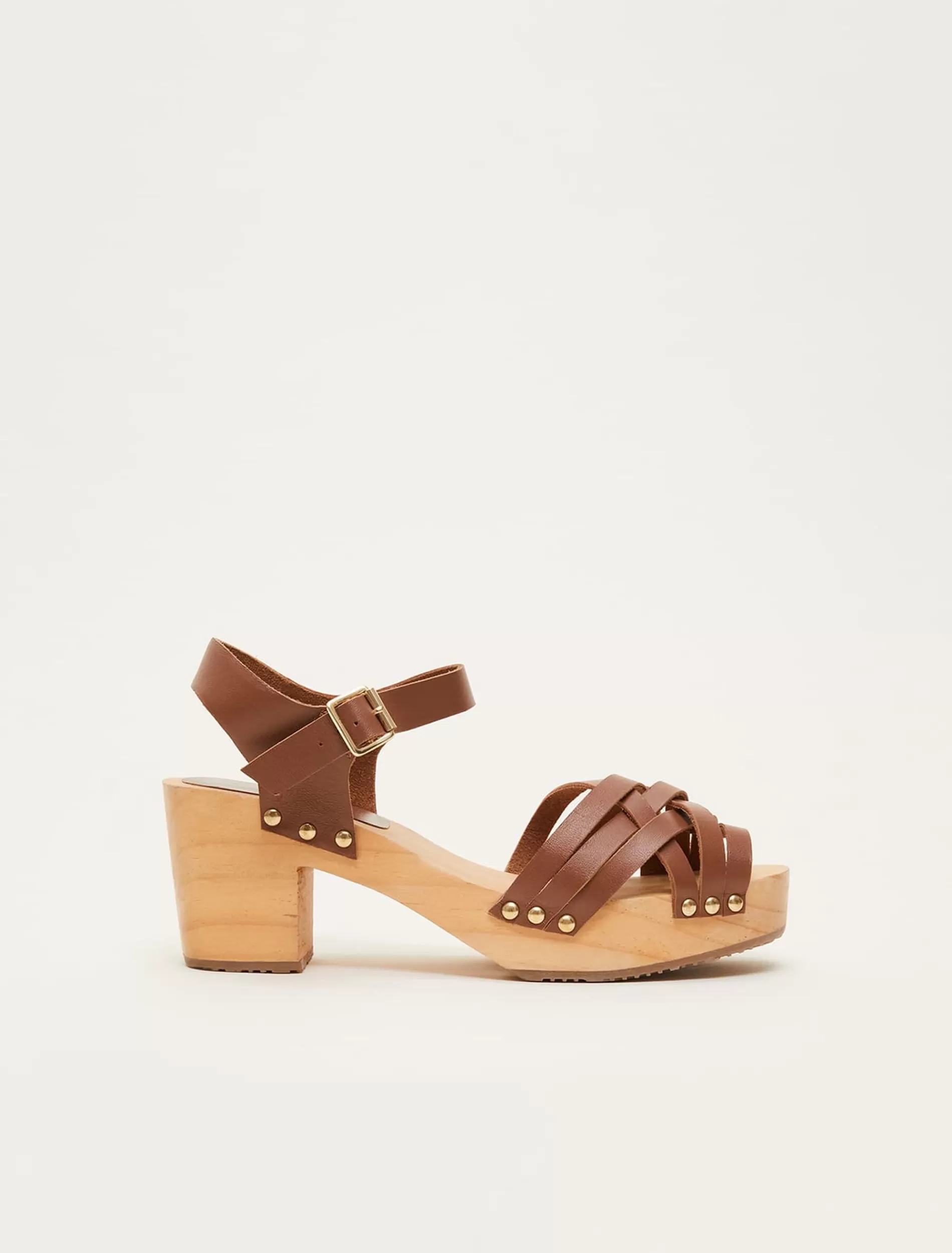 Phase Eight Woven Clog Heel Sandal Tan Hot