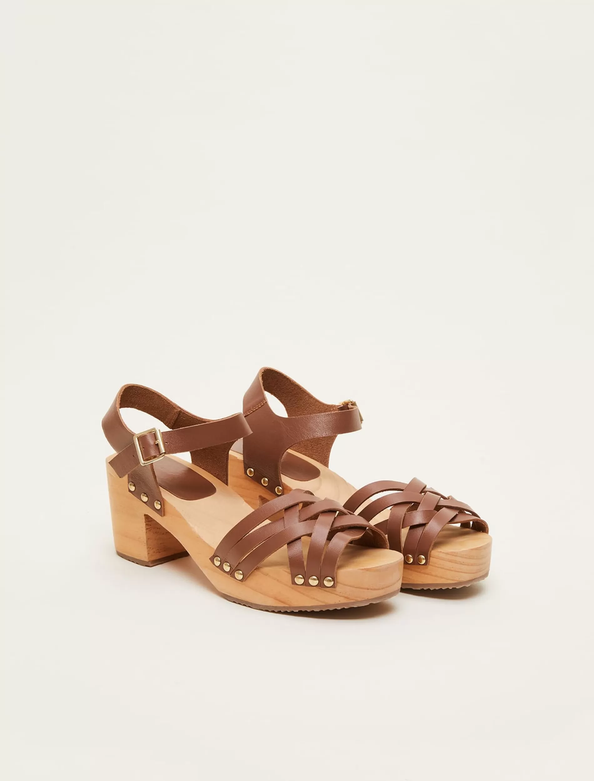 Phase Eight Woven Clog Heel Sandal Tan Hot