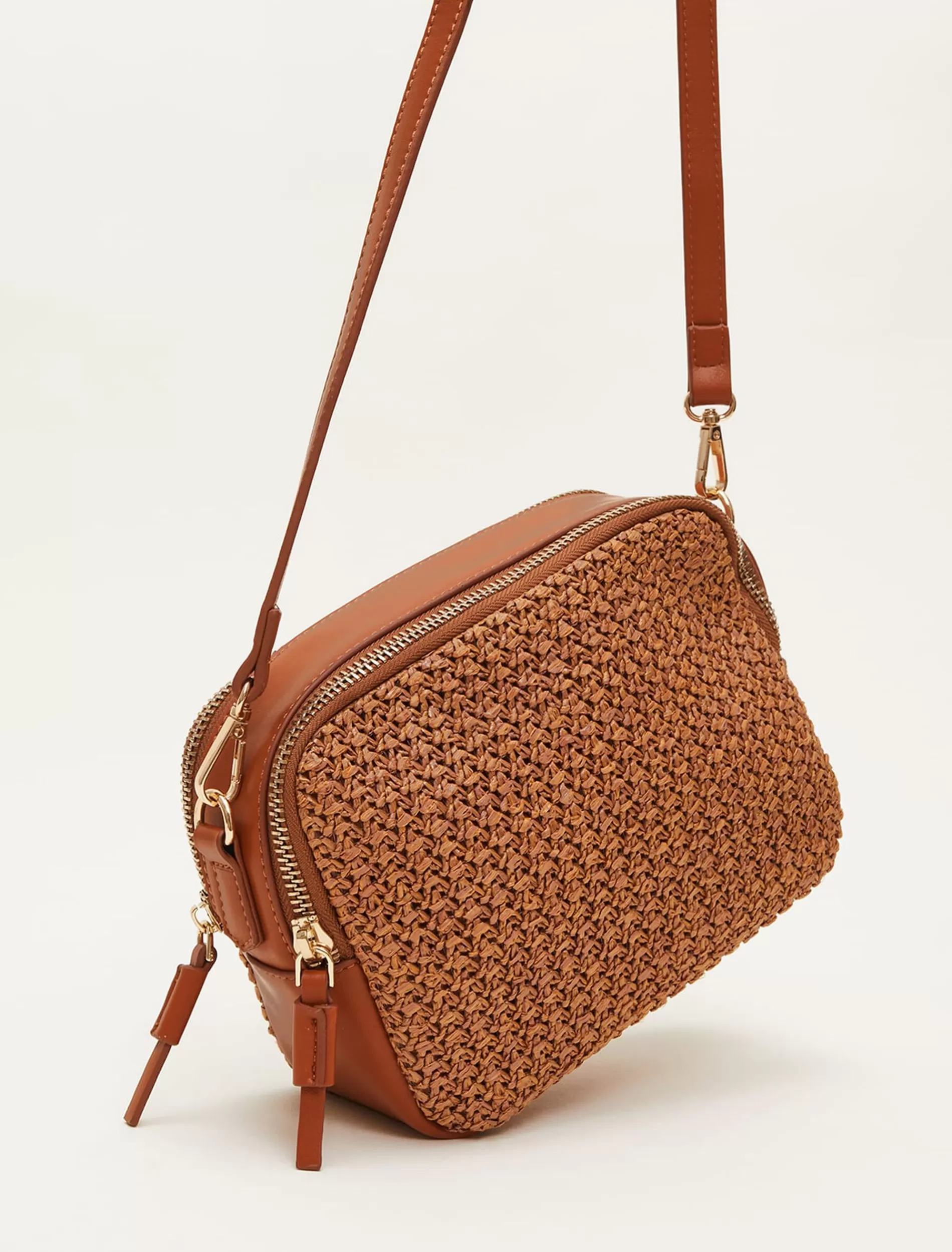 Phase Eight Woven Cross Body Bag Tan Best