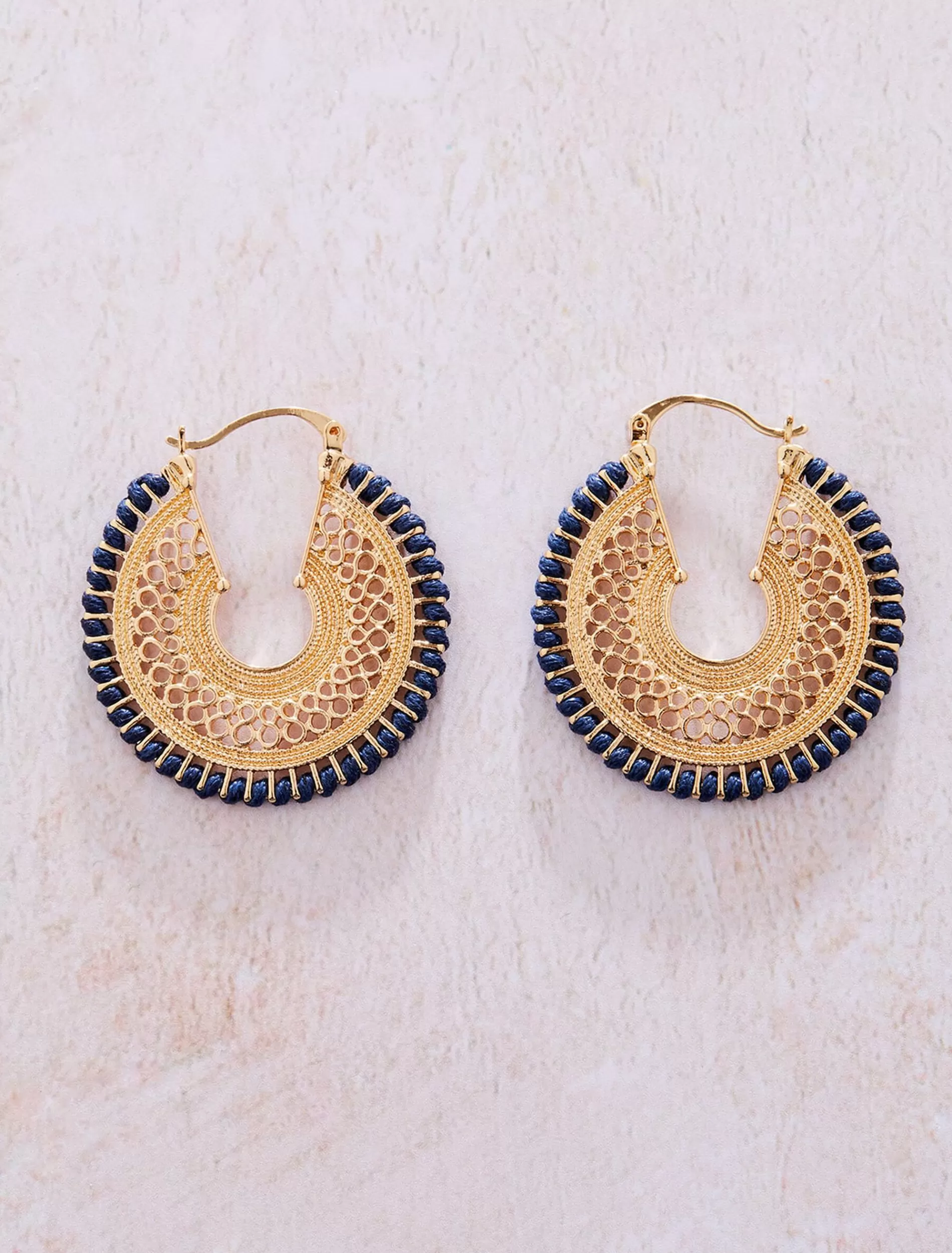 Phase Eight Woven Edge Hoop Earring Gold Cheap