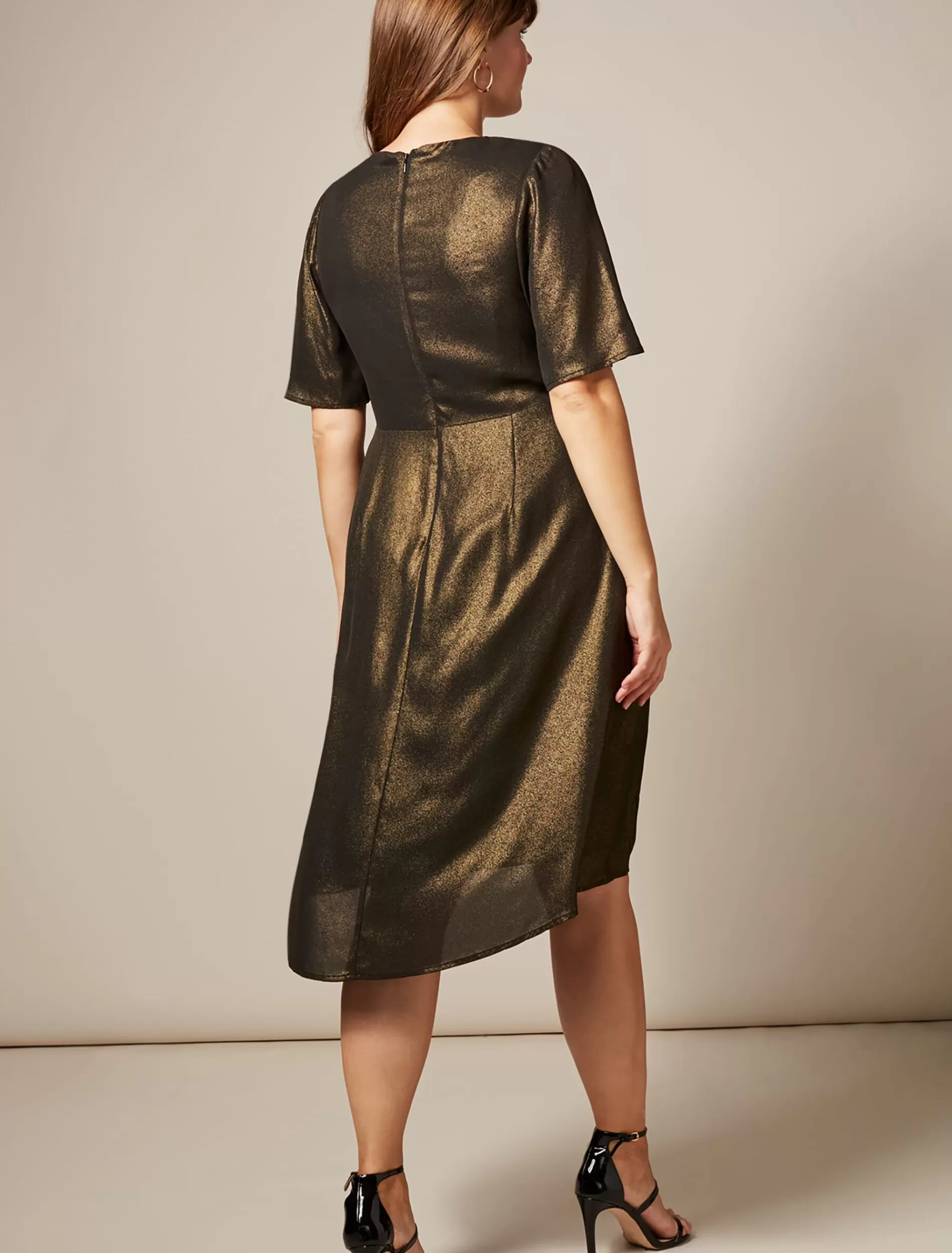 Phase Eight Wren Knot Dress Gold Hot