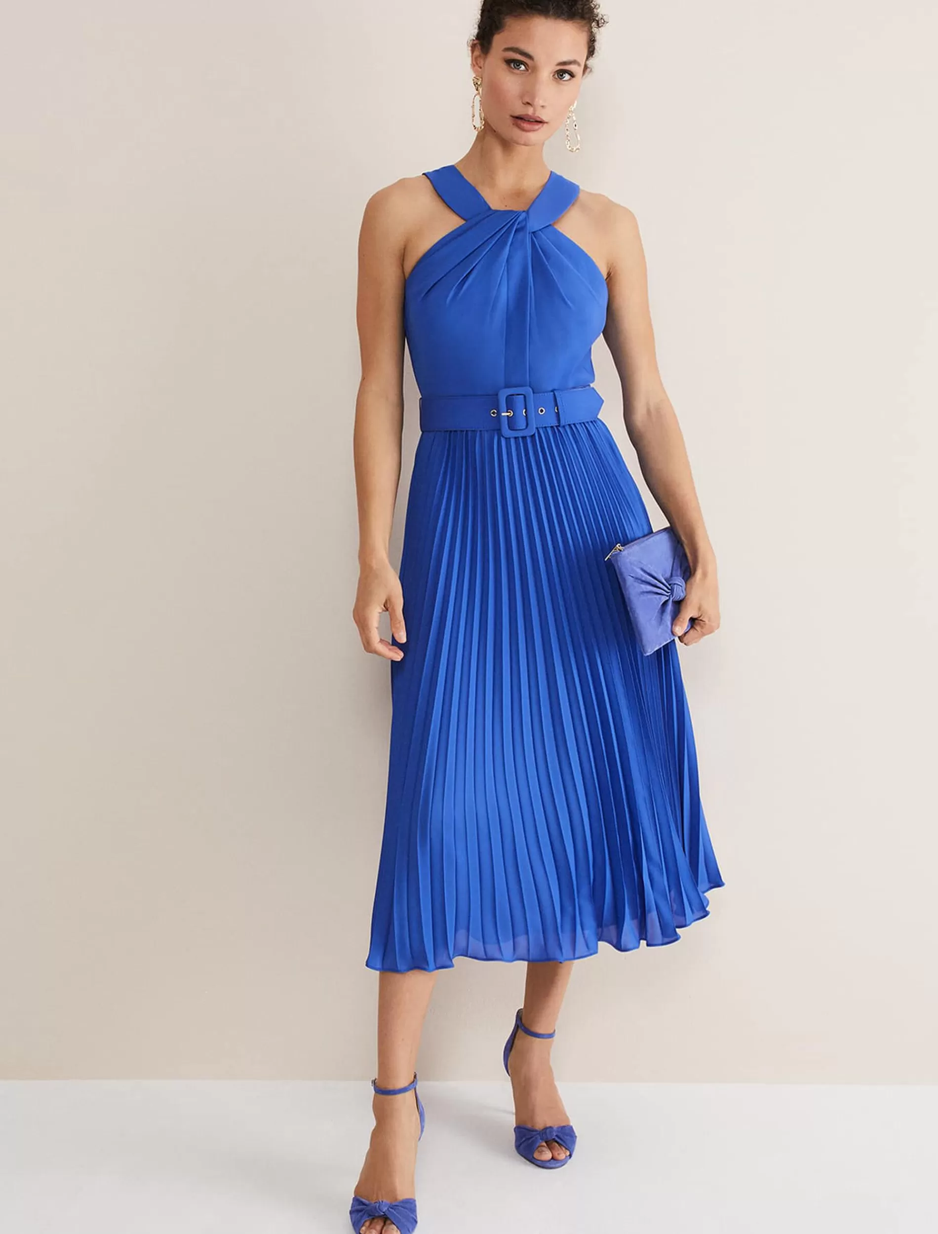 Phase Eight Yas Twist Neck Dress Azure Blue Online