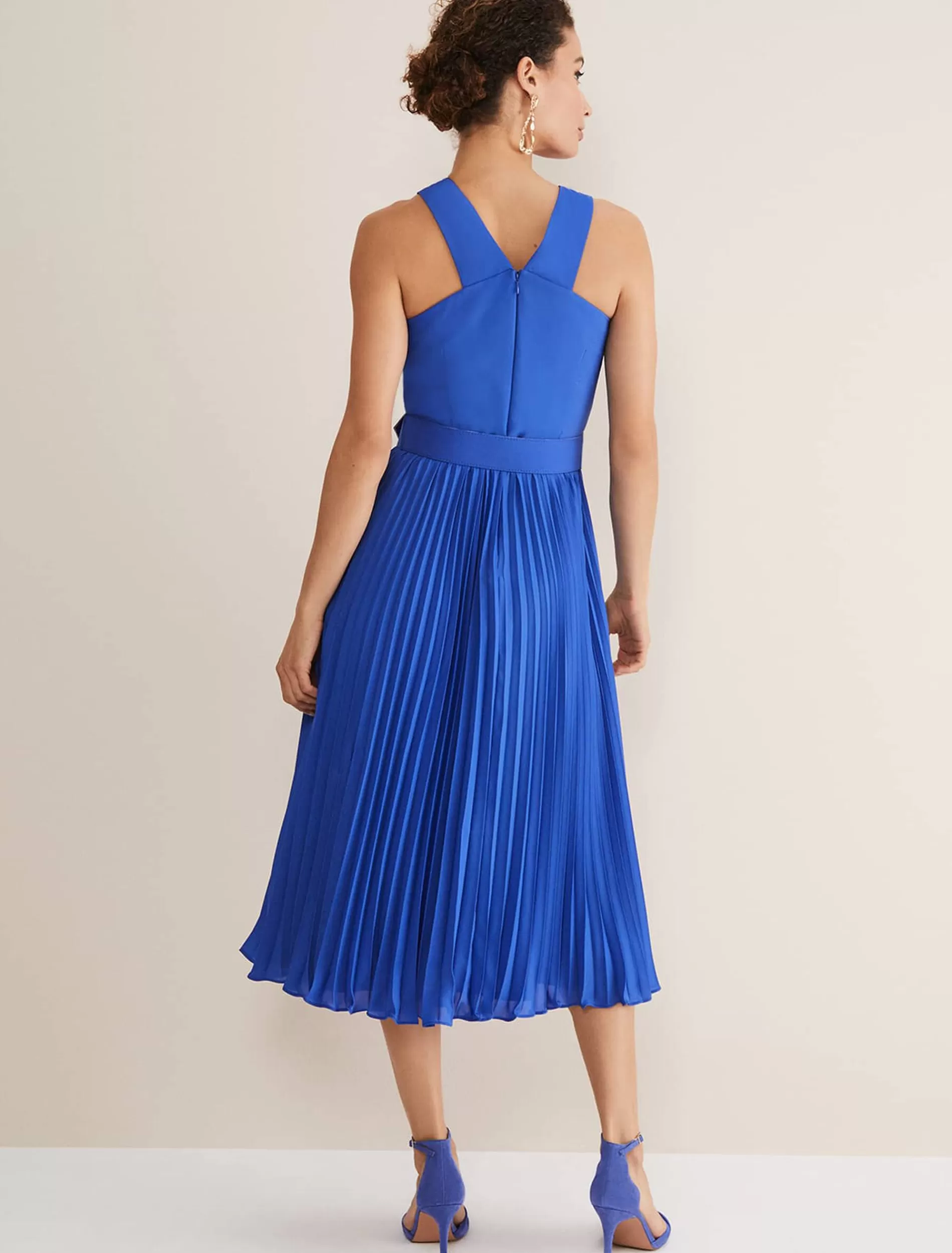 Phase Eight Yas Twist Neck Dress Azure Blue Online