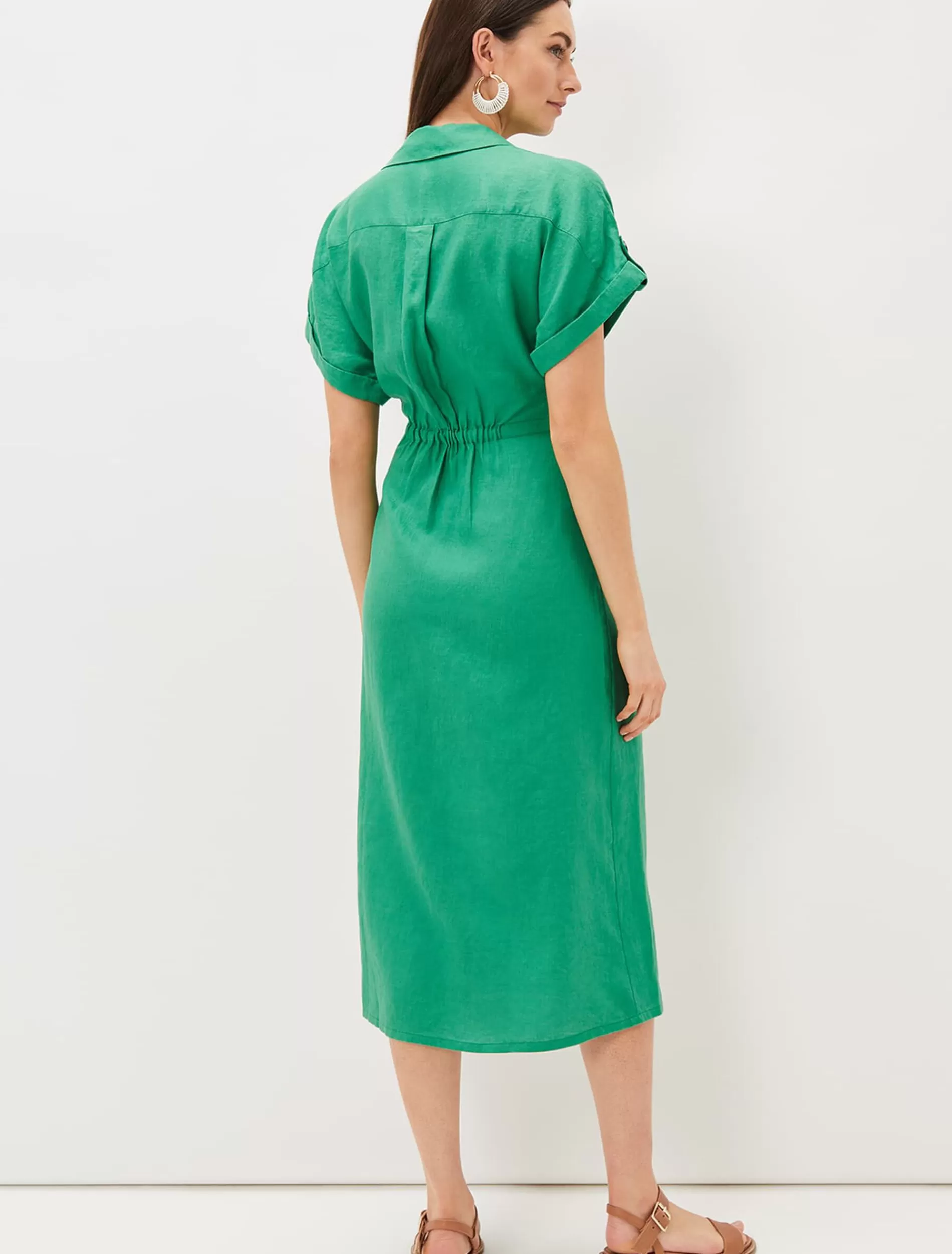 Phase Eight Yasse Linen Wrap Midi Dress Green Best Sale