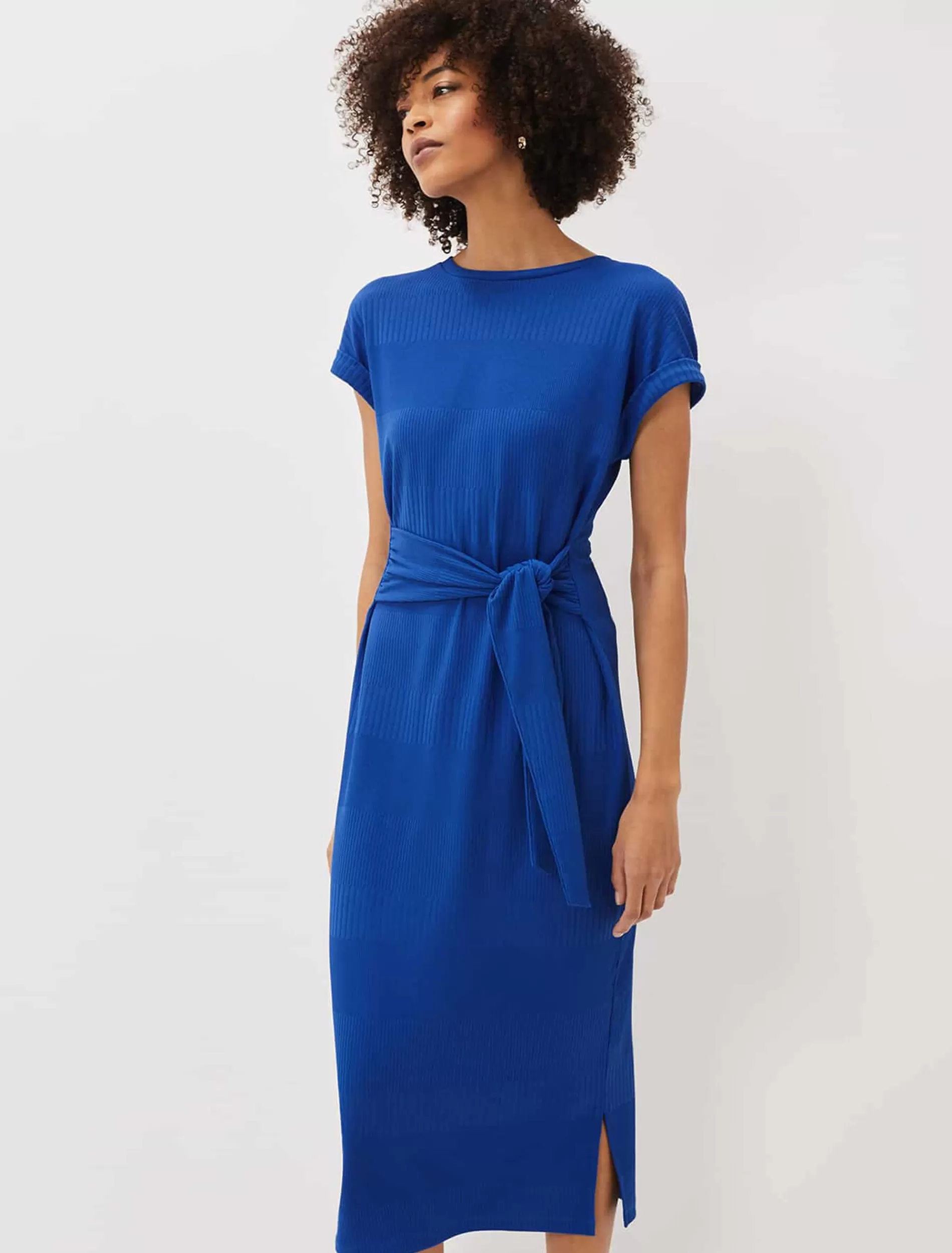 Phase Eight Yazmina Tie Waist Jersey Midi Dress Bright Blue Shop