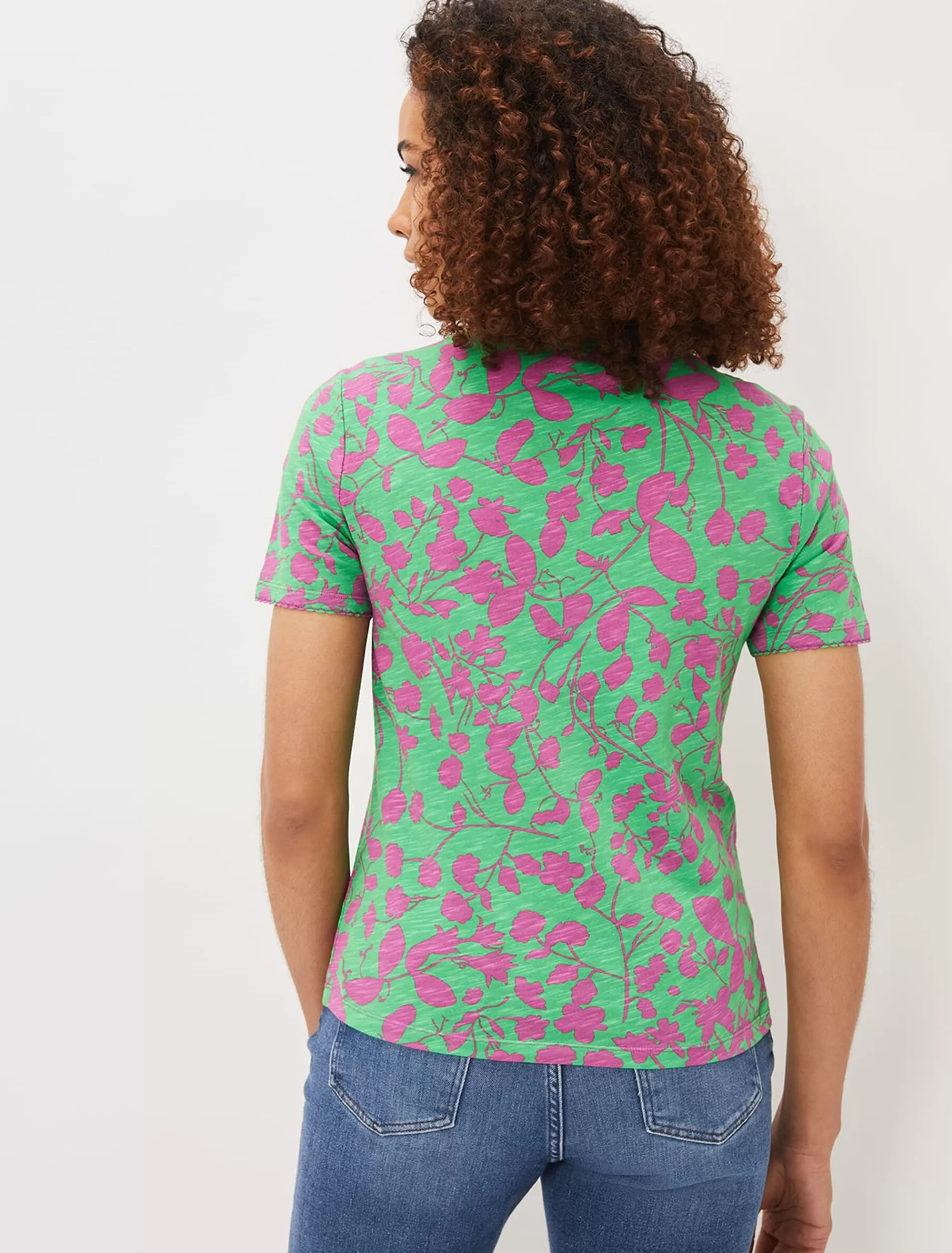 Phase Eight Zafina Floral T-Shirt Emerald/Orchid Cheap