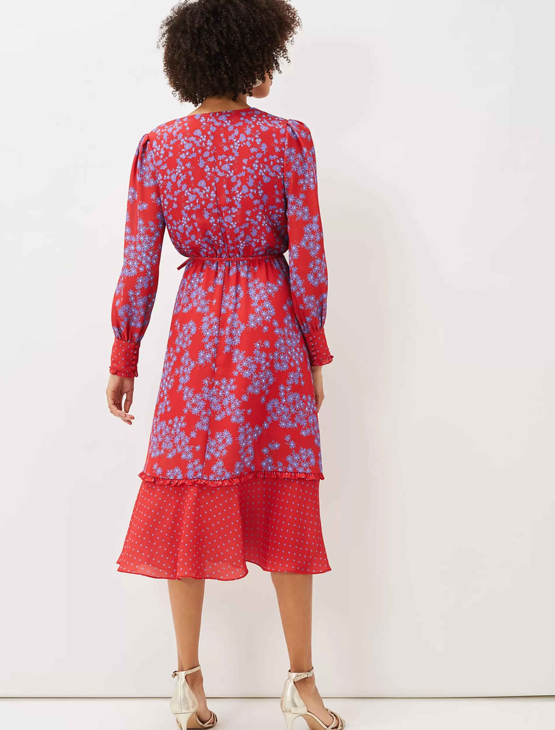 Phase Eight Zahara Floral And Spot Print Dress Multi-Coloured Sale