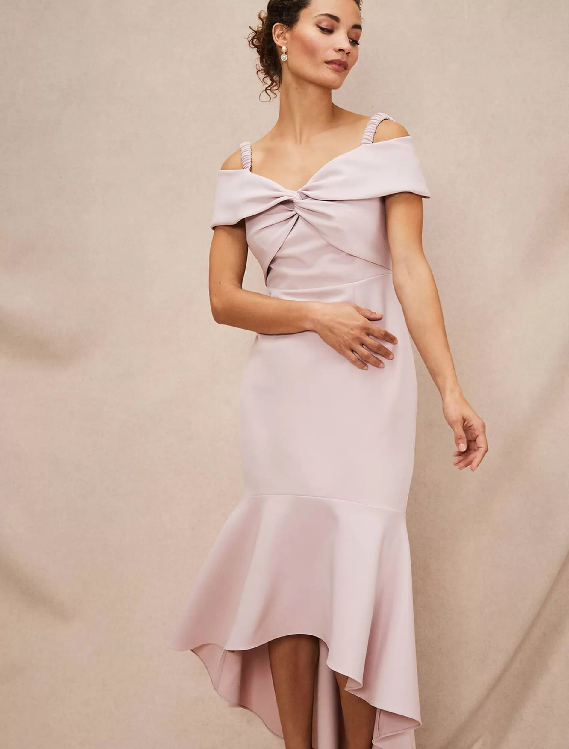 Phase Eight Zaya Off Shoulder Maxi Dress Antique Rose Cheap