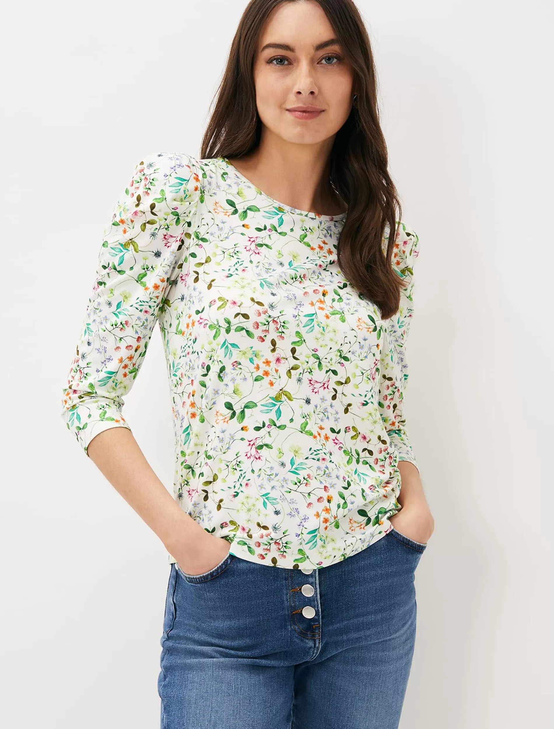 Phase Eight Zaylah Floral T-Shirt Ivory Multi Best Sale