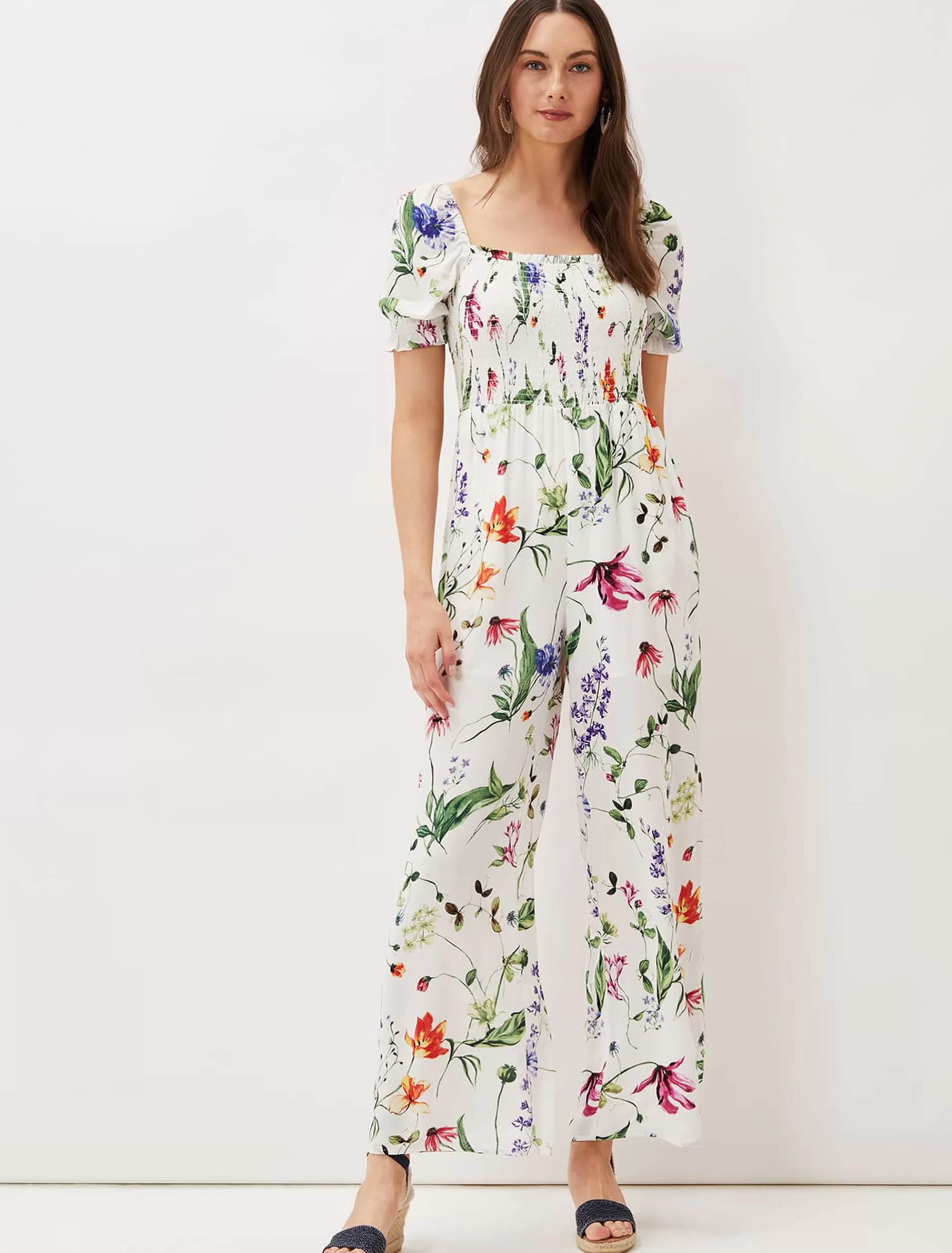 Phase Eight Zaylah Shirred Waist Jumpsuit White Online
