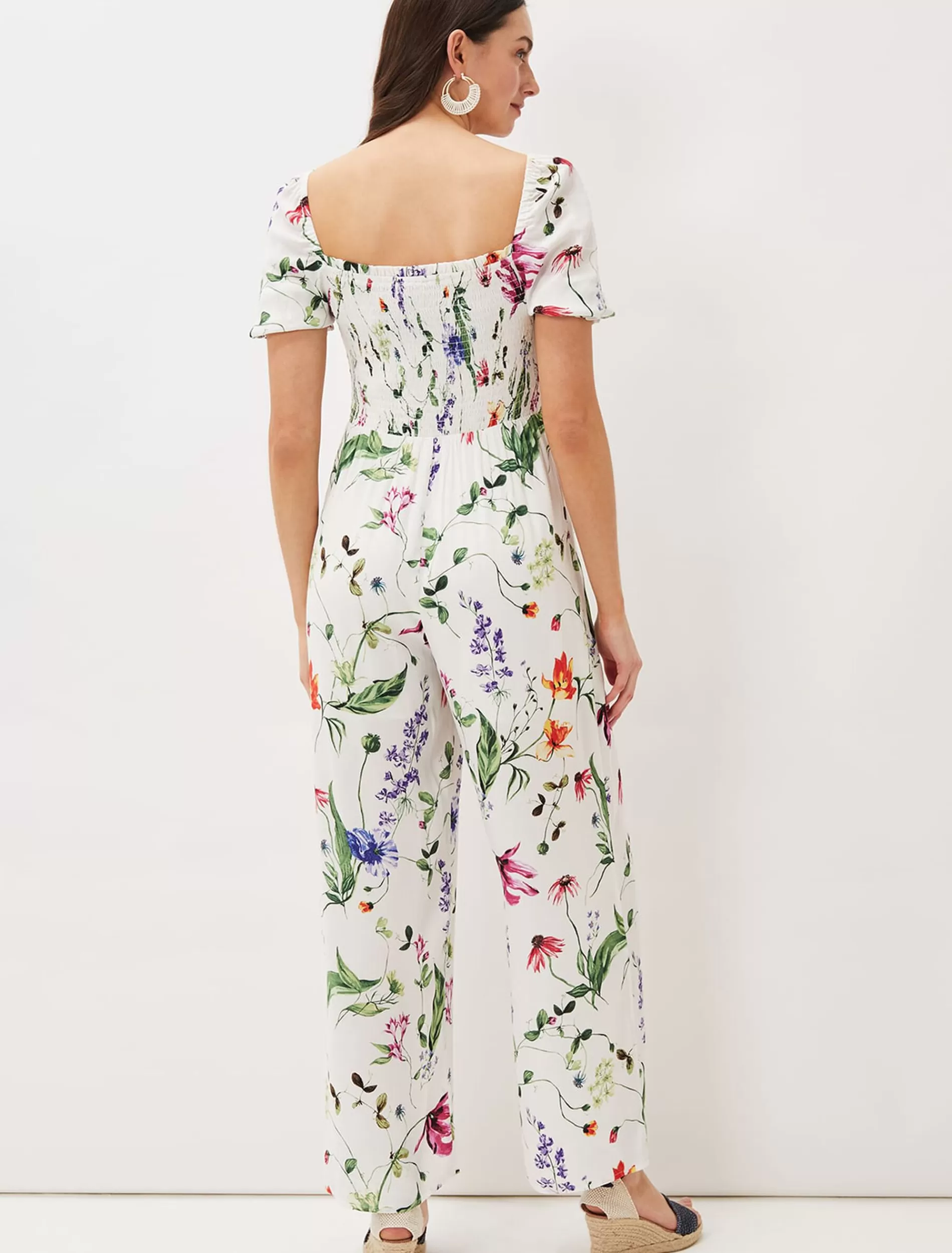 Phase Eight Zaylah Shirred Waist Jumpsuit White Online