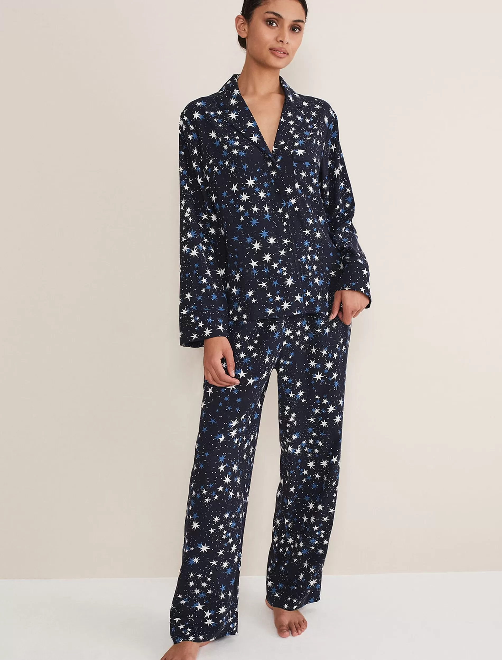 Phase Eight Zeba Star Print Pyjama Set Navy Flash Sale