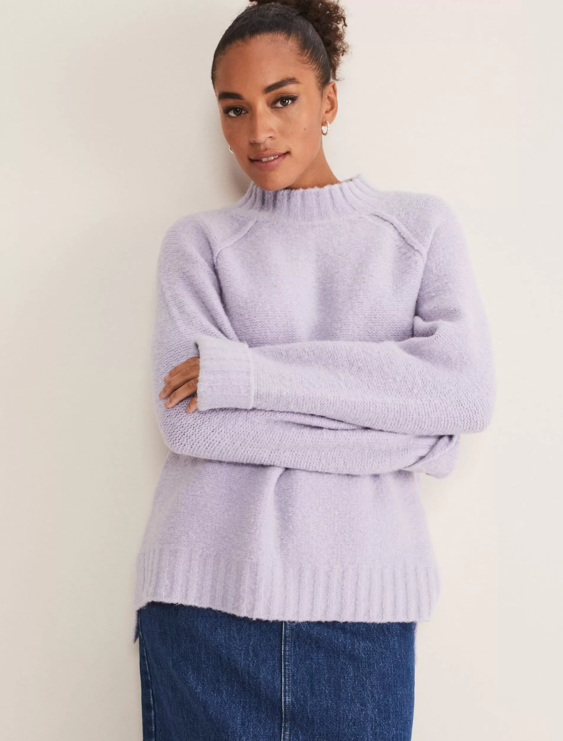 Phase Eight Zelia Wool Blend Jumper Lilac Cheap