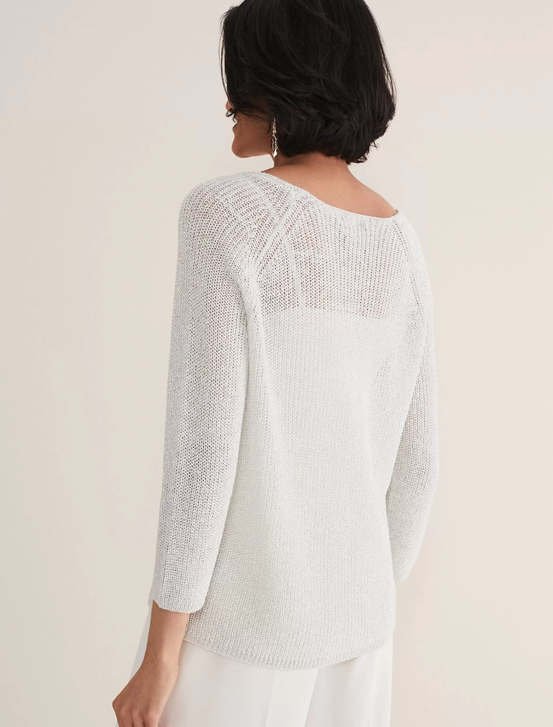 Phase Eight Zenaida Knitted Top Silver Shop