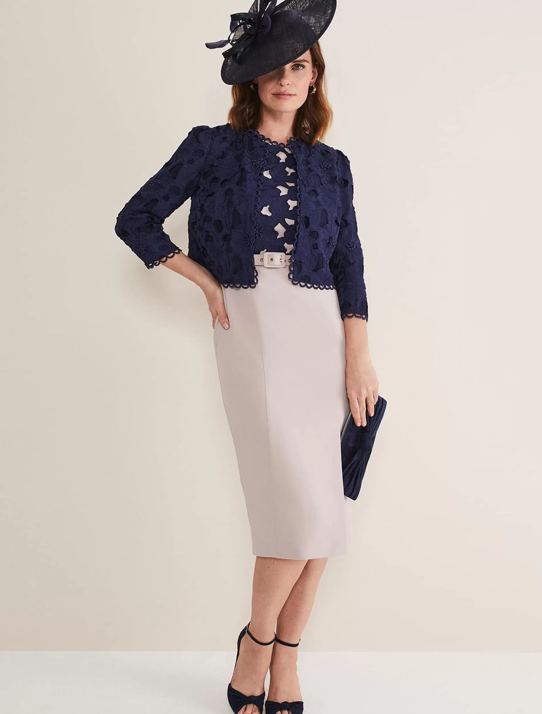 Phase Eight Zita Lace Jacket Navy Shop
