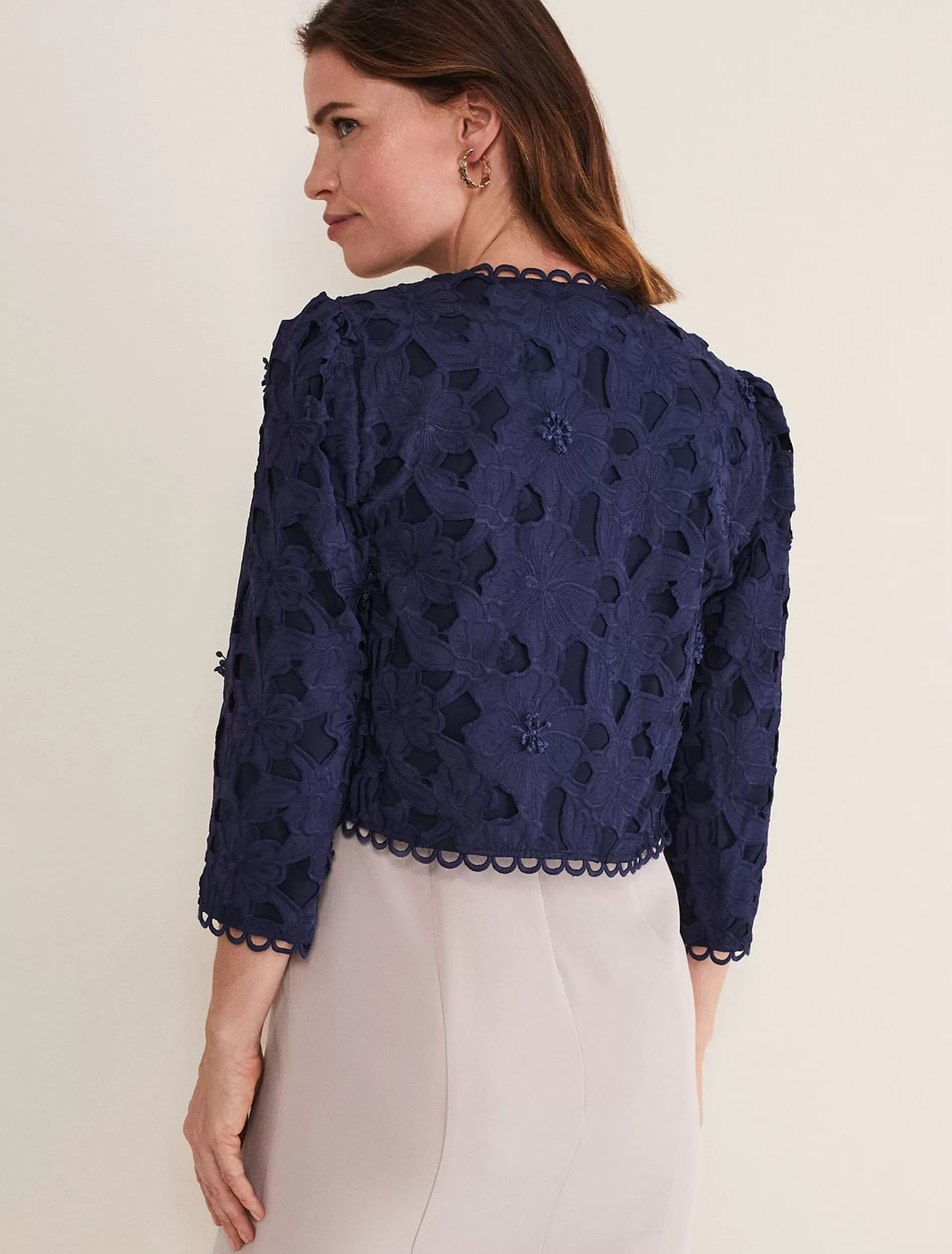 Phase Eight Zita Lace Jacket Navy Shop