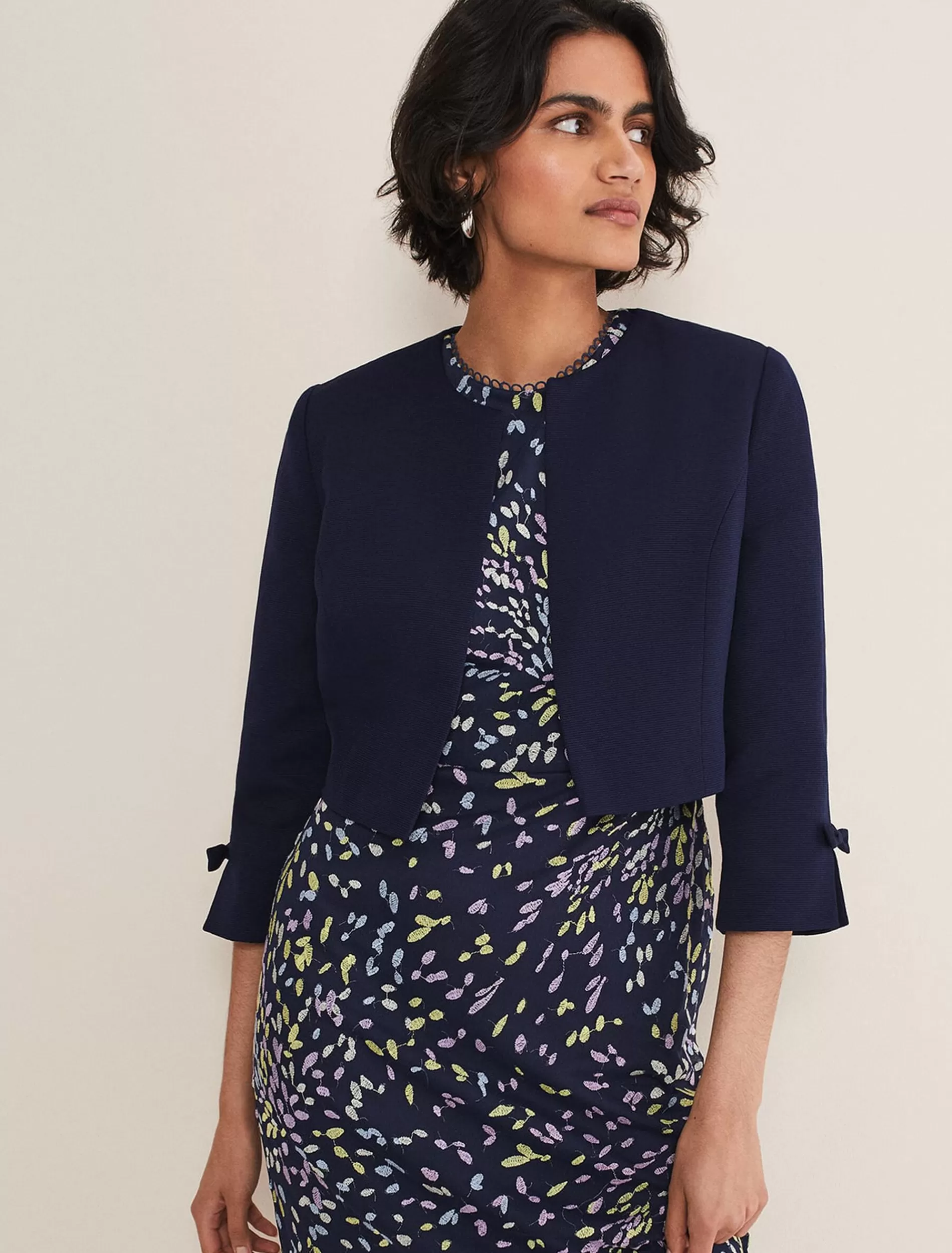 Phase Eight Zoelle Bow Detail Jacket French Navy Best Sale