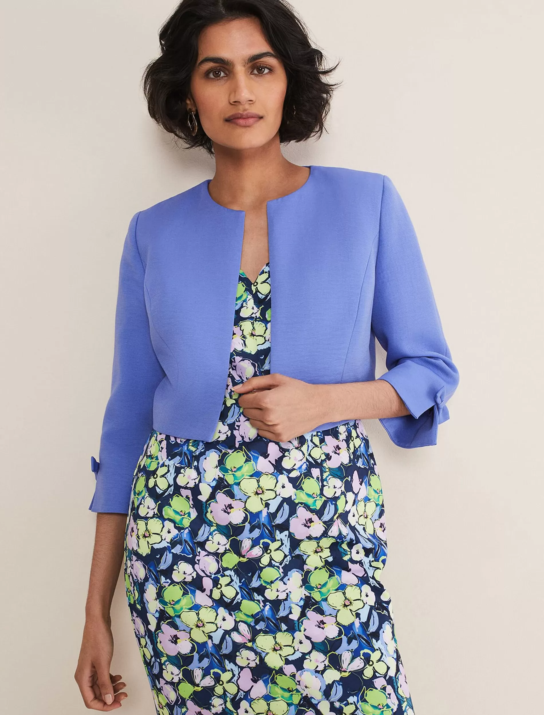 Phase Eight Zoelle Bow Detail Jacket Foxglove Blue Cheap