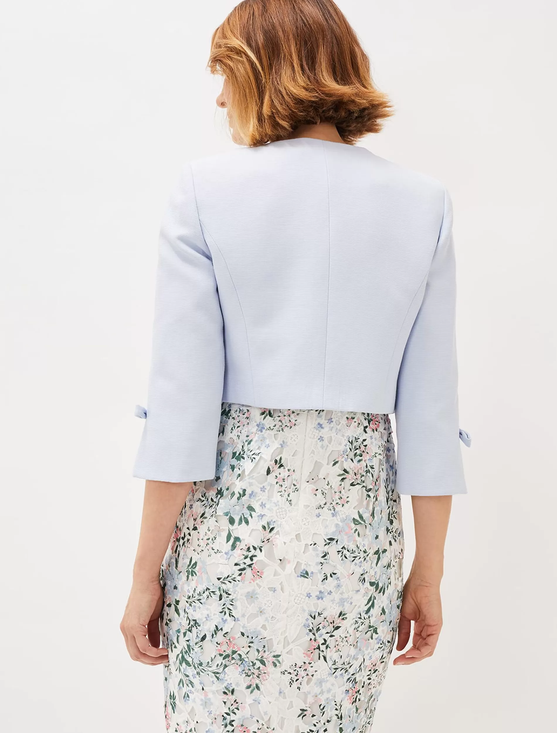 Phase Eight Zoelle Bow Detail Jacket Sky Blue Cheap