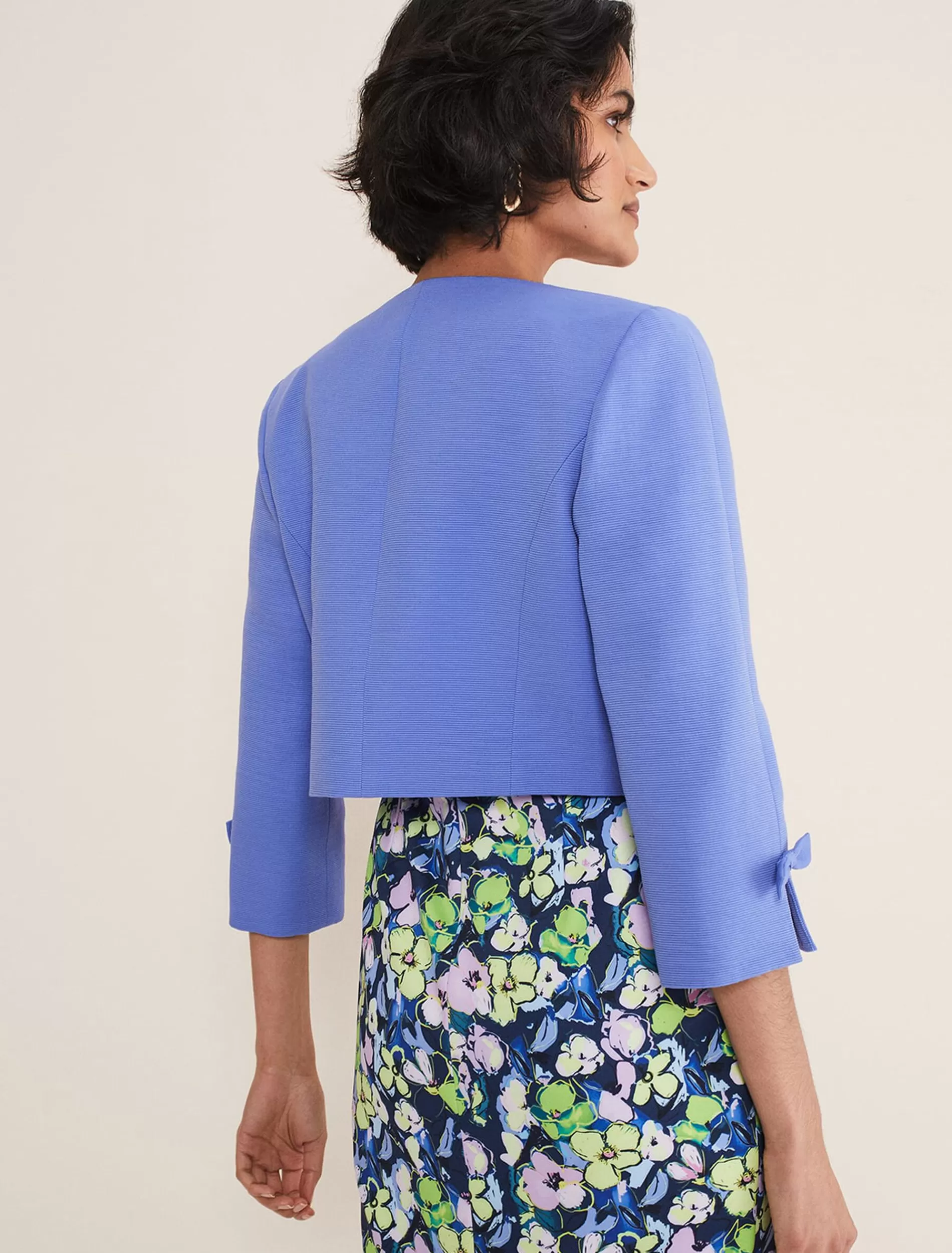 Phase Eight Zoelle Bow Detail Jacket Foxglove Blue Cheap