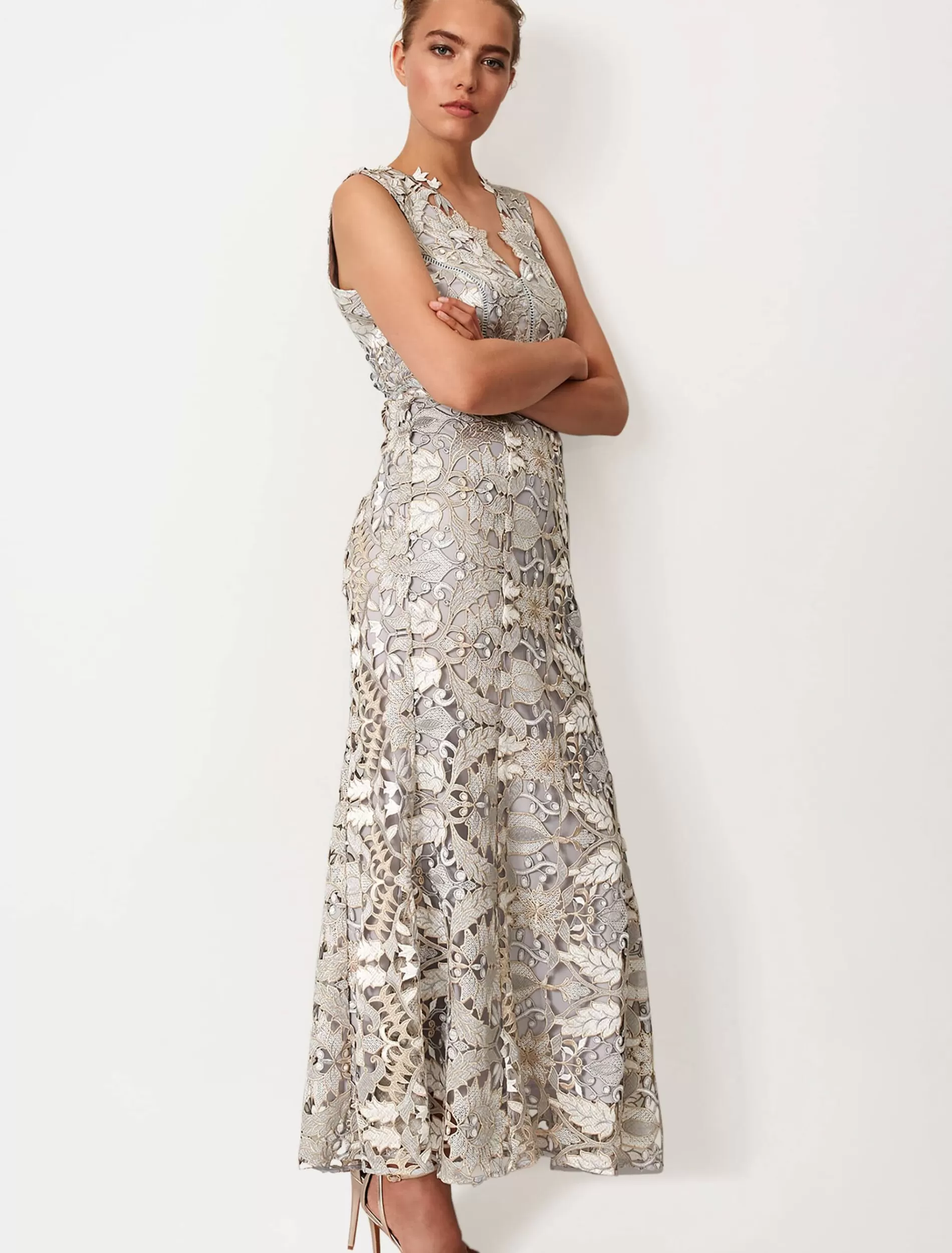 Phase Eight Zoey Lace Maxi Dress Smoke Discount